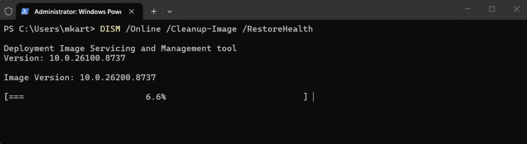 Run System File Repair Commands step 3