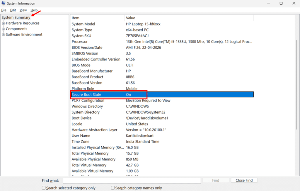 Secure Boot is Enabled step 2