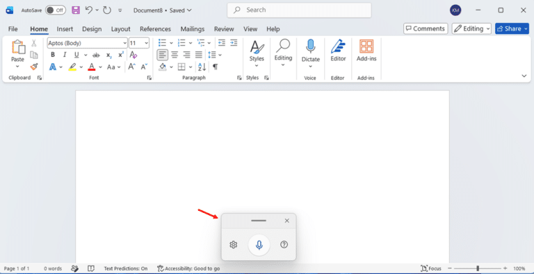 Start voice typing step 2