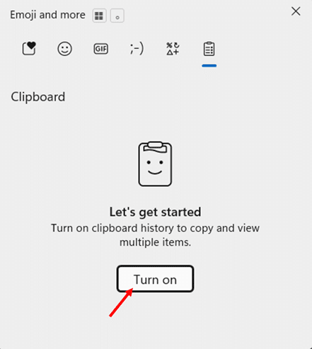 enable Clipboard history step 2