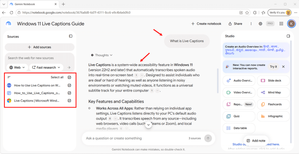 Source Chat and Citations in NotebookLM