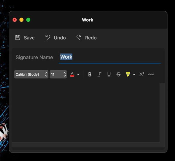 Add or Change Signature in Outlook for Mac Step 5