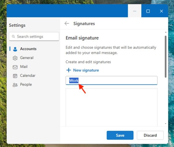 Add or Change Signature in Outlook on Windows Step 4