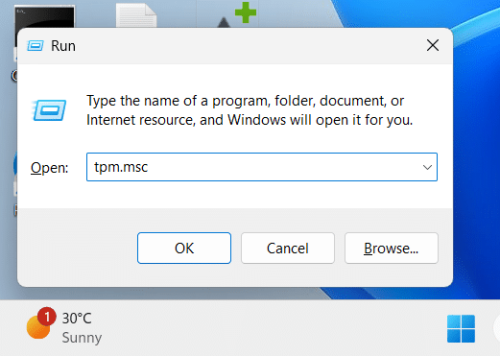 Check TPM status step 1