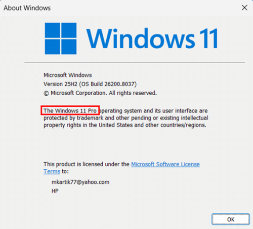 Check Windows 11 Edition step 2