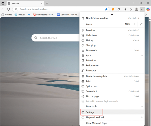 Clearing Cache in Microsoft Edge step 3
