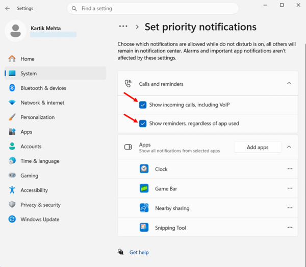 Configure Priority Notifications for Urgent Messages step 4 and 5