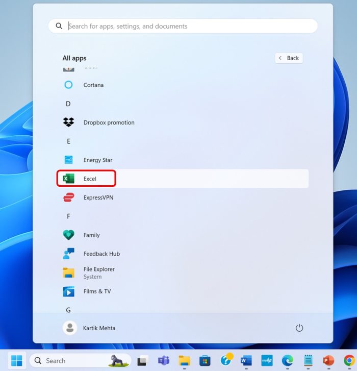 Drag and Drop to Create a Desktop Shortcut step 1 using Start Menu