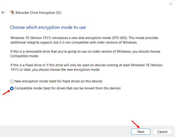 Enable BitLocker on a Secondary Data Drive via Control Panel step 6