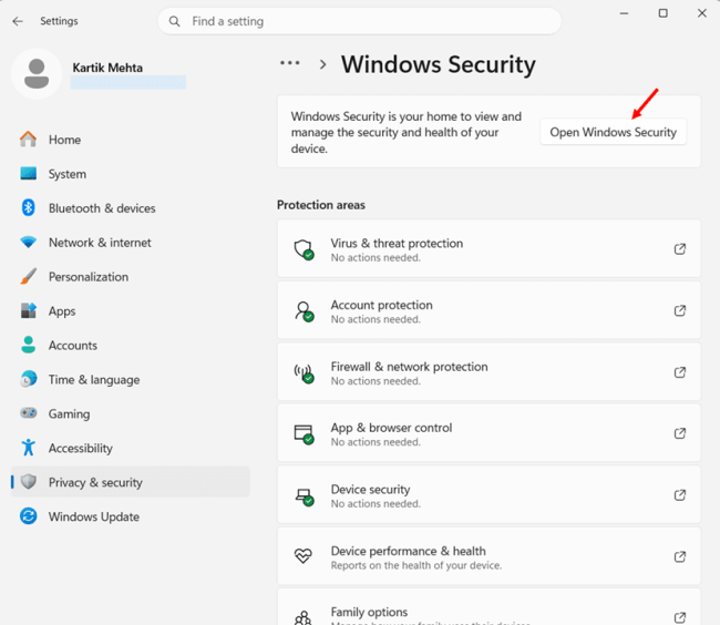 Enable Smart App Control via Windows Security step 3