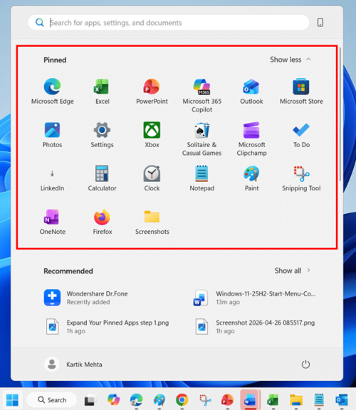 Expand Your Pinned Apps step 3