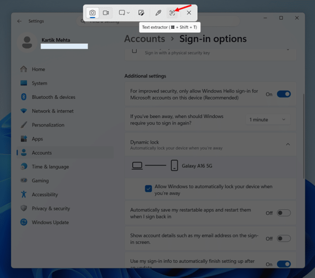Extract a section of text from anything on screen step 2