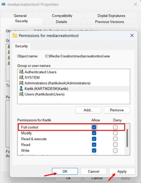 Fixing Error Code 0x80070005 (Access Denied) step 4