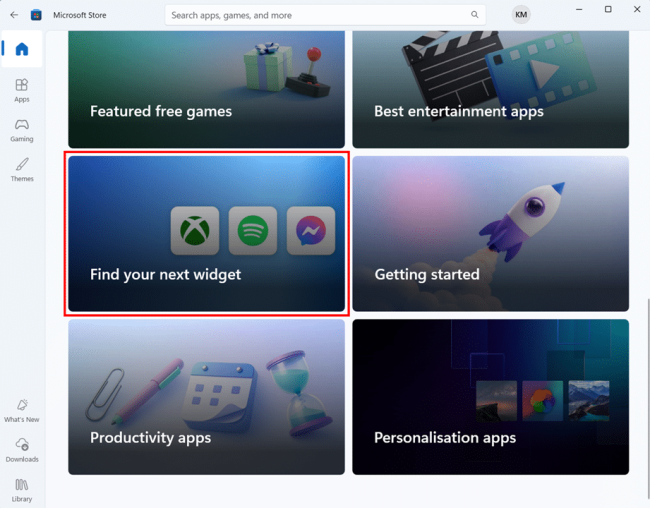 How to Add Widgets to the Widgets Board from Microsoft Store Directly step 5