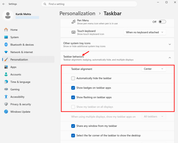 How to Enable Auto-Hide Taskbar in Windows 11 step 3