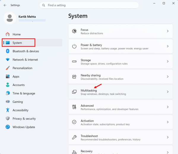 How to Open Snap Settings step 1 and 2