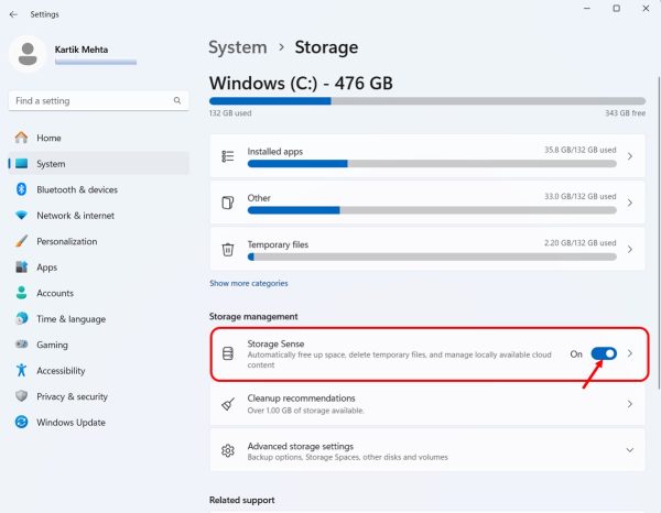 Leveraging Storage Sense to Automate Your Cleanup Step 5 and 6