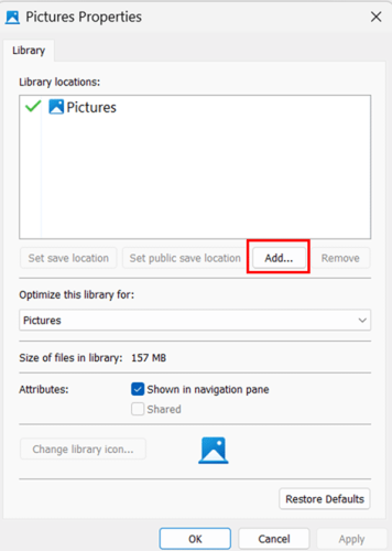 Libraries for Centralized Access of screenshots step 3