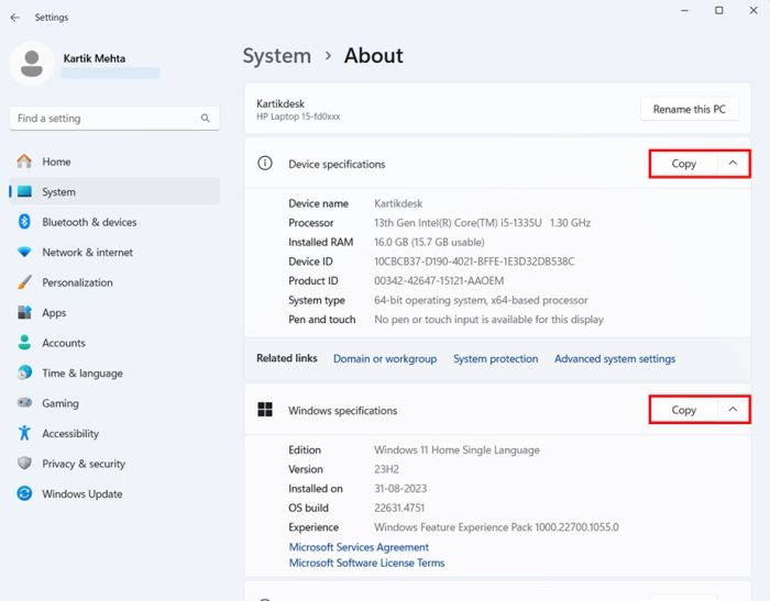 Next Steps After Checking Specifications step 1