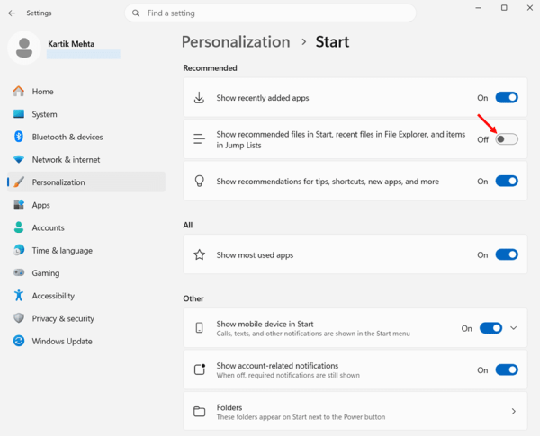 One Toggle, Three Places Affected step 5