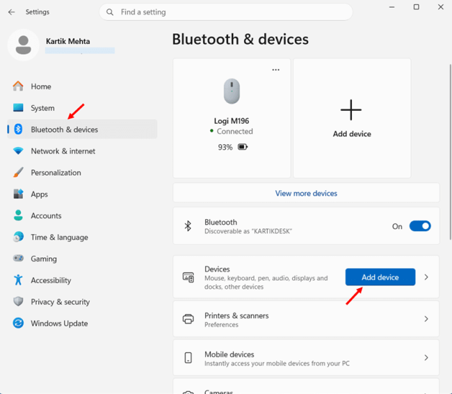 Pair your phone with PC step 1
