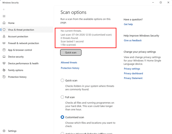 Scan a File or Folder Using Right-Click Context Menu step 6