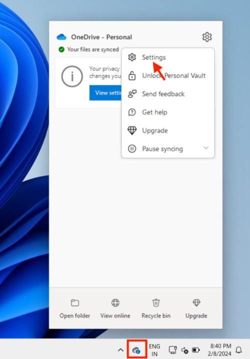 Take a screenshot in windows 11 Using the PrtScn key with OneDrive 1