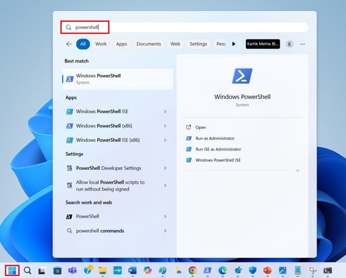 Turn Off Background in Windows 11 Apps Using PowerShell step 1