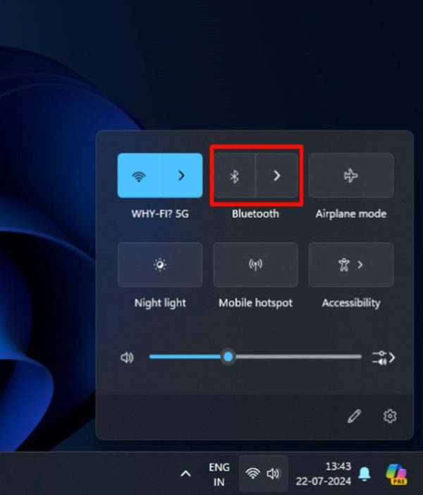 Turn On Bluetooth in Windows 11 Using Only the Keyboard step 2