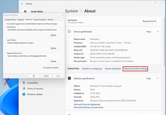 Understanding Additional System Details in Windows 11 setting step 2