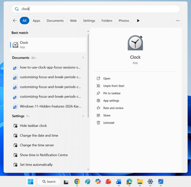 Use Clock App for full configuration of Focus Session step 1