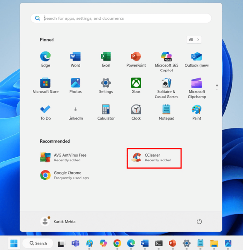 Using CCleaner for Cache Management step 1