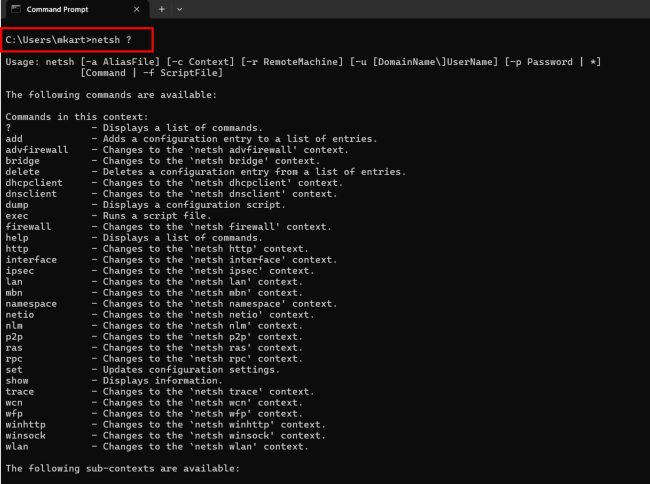 Using Command Prompt Help in Windows 11 step 3