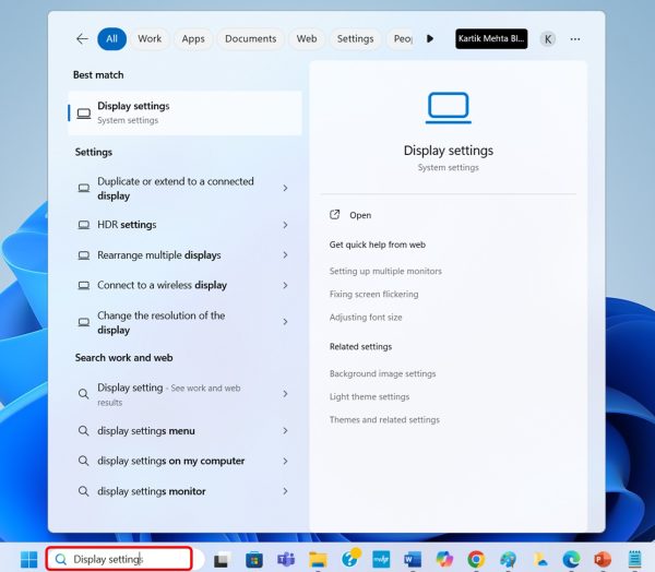 Using Windows Search for Help in Windows 11 step 2