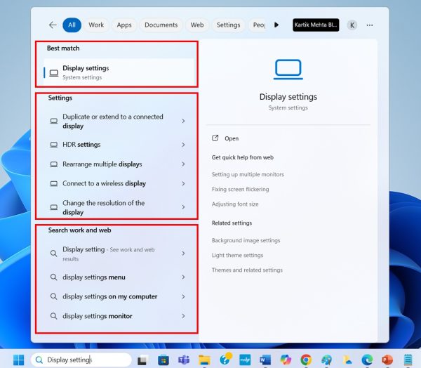 Using Windows Search for Help in Windows 11 step 3