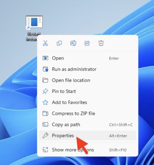 Windows 11 Restart - Desktop Shortcut 4