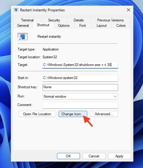 Windows 11 Restart - Desktop Shortcut 6